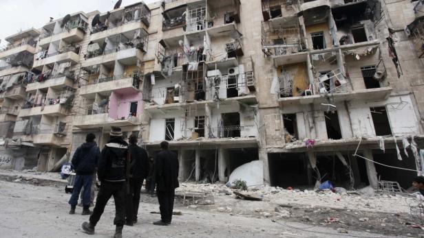 Zerstörte Häuser in Aleppo