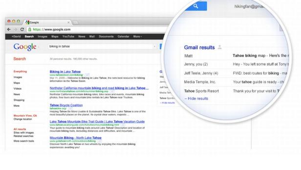Google integriert Gmail in Suche