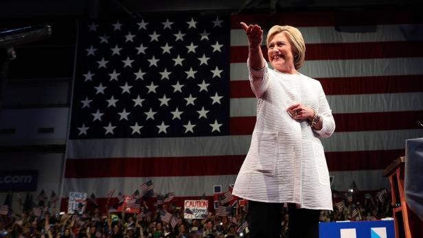 Hillary Clinton auf einer Wahlkampfveranstaltung in Brooklyn, New York.