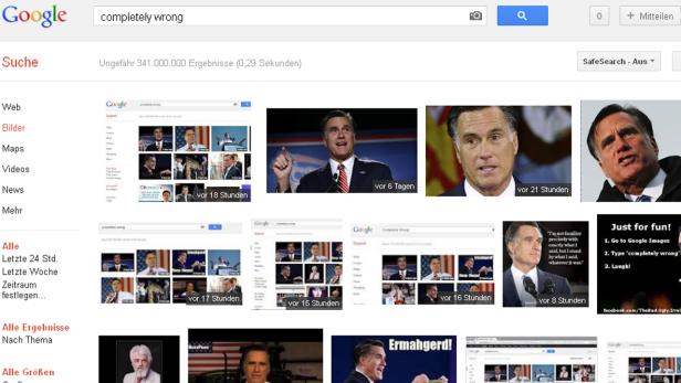 "Completely wrong": Google-Bombe gegen Romney