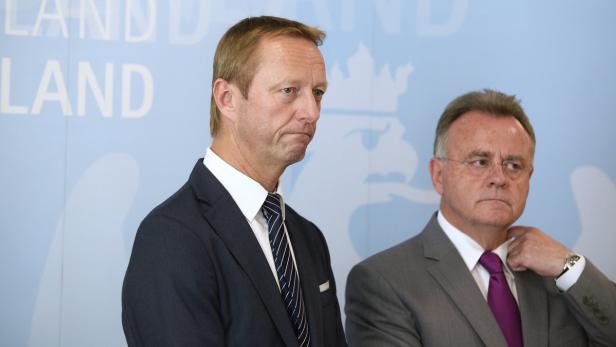 FPÖ-Landesparteichef Johann Tschürtz (l.) und der burgenländische SPÖ-Parteichef LH Hans Niessl.