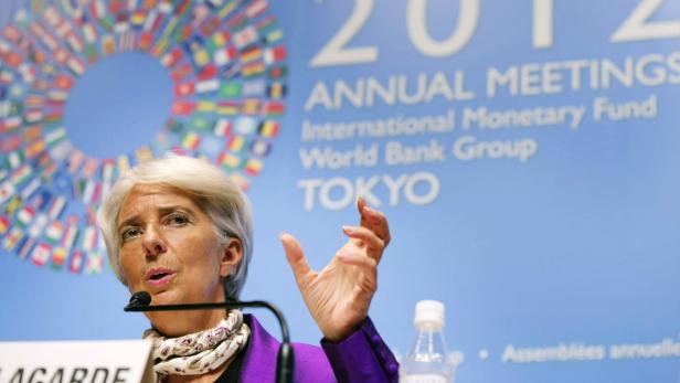 Christine Lagarde spricht bei einer Jahrestagung des Internationalen Währungsfonds in Tokio.