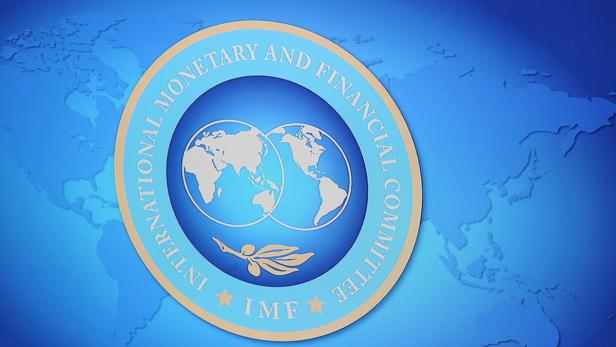 Internationaler Währungsfonds EPAepa03431179 The logo of the International Monetary and Financial Committee (IMFC) prior to its Meeting during the 2012 Annual Meetings of the International Monetary Fund and the World Bank Group in Tokyo, Japan, 13 Octob IWF-Einsicht: Sparkurs schadet Aufschwung