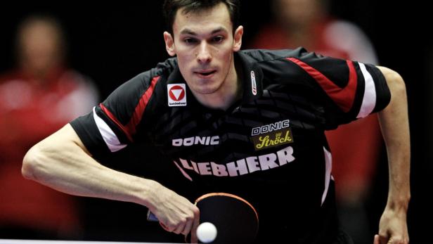 dapdStefan Fegerl of Austria in action during a mens singles Euro Table Tennis championship match against Michael Maze of Denmark in Herning, Denmark Friday Oct. 19, 2012. (Foto:Polfoto, Jens Dresling/AP/dapd) DENMARK OUT TT: Stefan Fegerl sorgt für Sensation