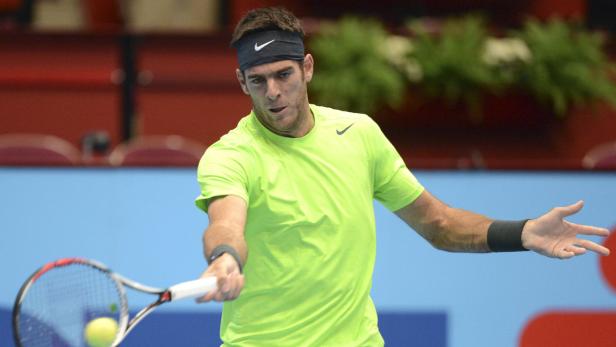 APA/HELMUT FOHRINGERAPA9859668-2 - 17102012 - WIEN - ÖSTERREICH: ZU APA-TEXT SI - Juan Martin del Potro (ARG) während seines Spiels gegen Daniel Brands (GER) anl. der Erste Bank Open am Mittwoch, 17. Oktober 2012, in der Wiener Stadthalle. APA-FOTO: HEL Tennis: Del Potro gewinnt in Wien