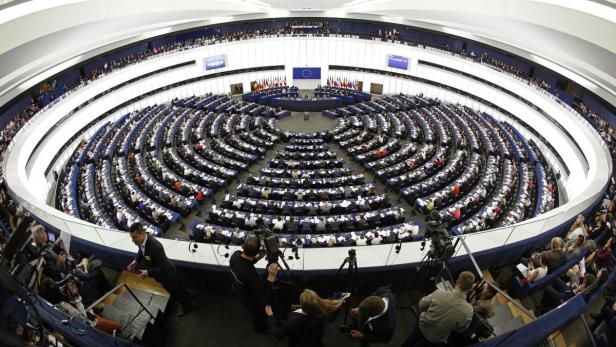Blick in den Plenarsaal des Europäischen Parlaments in Straßburg.