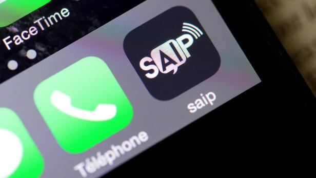 Das „saip“-App-Symbol auf dem Bildschirm eines Smartphones.