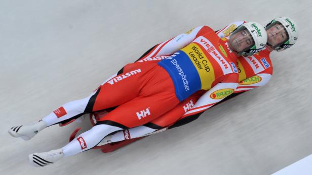 Doppelter Einsatz: Die Lingers testen die Olympiabahn in Sotschi.