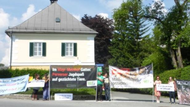 Der VGT demonstrierte am Mittwoch in Salzburg gegen Gatterjagd