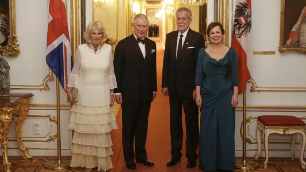 Herzogin Camilla, Prinz Charles, BP Van der Bellen und Gattin Doris