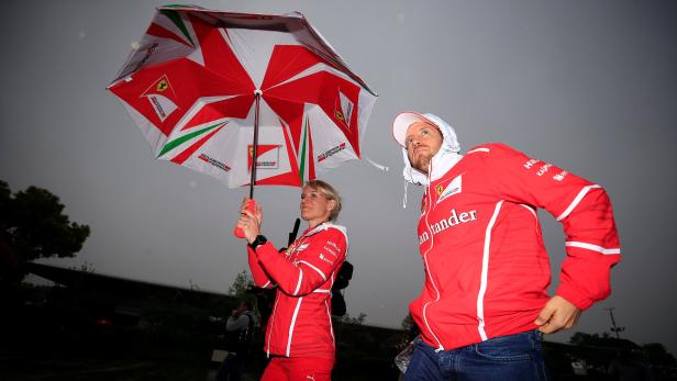 Vorteil Vettel? In Schanghai regnet es wieder.