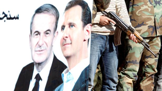 Aufnahmen von Hafez al-Assad und dessen Sohn Bashar al-Assad