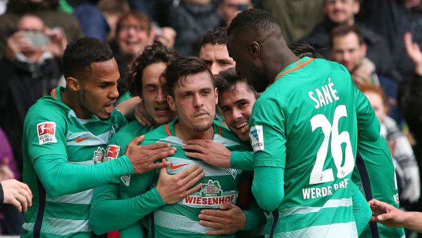 Junuzovic bejubelte mit seinen Werder-Kollegen den Führungstreffer