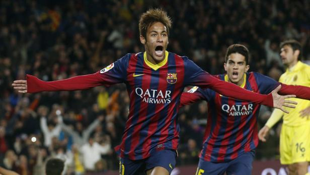 Neymar jubelt in einem Spiel für den FC Barcelona.