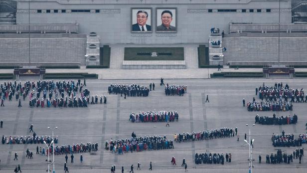 Eine Militärparade in Pjöngjang wird vorbereitet.