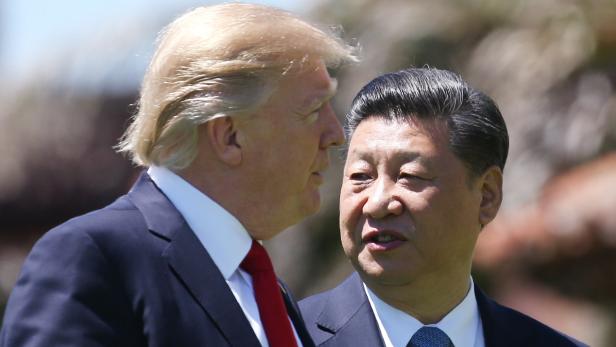 Donald Trump Xi Jinping bei ihrem Treffen in Florida