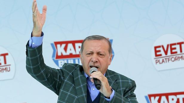 Recep Tayyip Erdogan bei einer Veranstaltung am 15. April 2017.