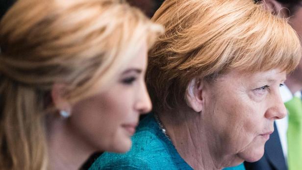 Angela Merkel und Ivanka Trump im Profil.