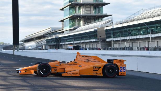 Ganz in Orange: Alonso fährt in Indy in McLarens Traditionsfarbe.