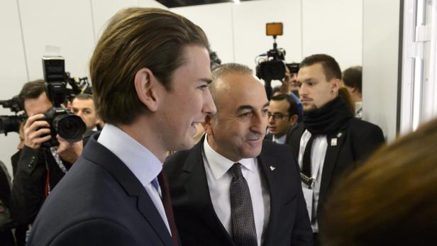 Sebastian Kurz mit türkischem Außenminister Mevlut Cavusoglu