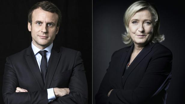 Macron (39) und Le Pen (48)