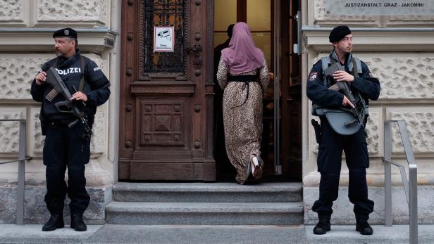 Der achte IS-Prozess in Graz fand wieder unter Bewachung statt