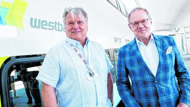 Hans Peter Haselsteiner und Erhard Grossnigg fahren Westbahn, aber auch ÖBB.