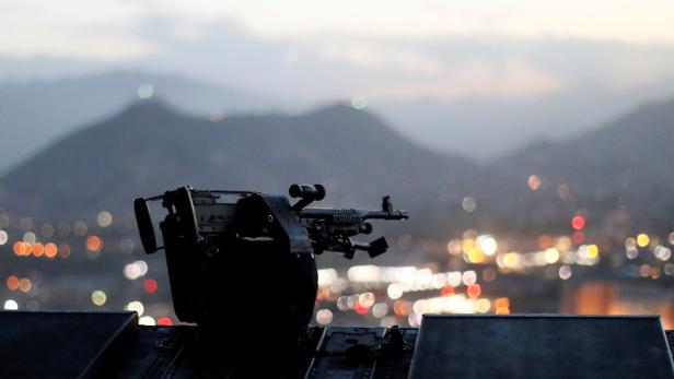 Die Hauptstadt Kabul, von einem US-Hubschrauber aus gesehen.