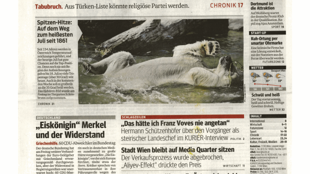 Schlagzeile vom 18.07.2015Wien-Wahl: SPÖ fürchtet Antreten einer Moslem-ParteiKurier