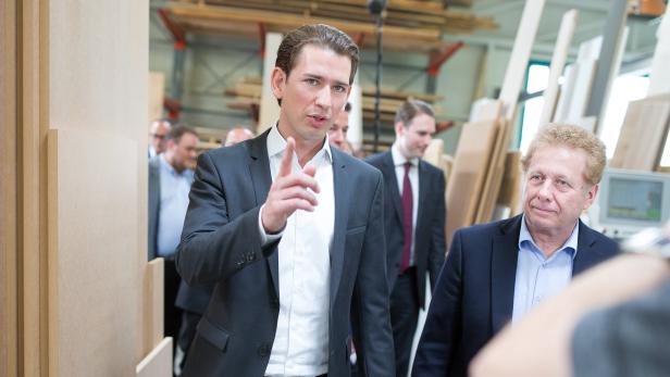 Designierter ÖVP-Chef Sebastian Kurz und Unternehmer Franz Helmer (re.)