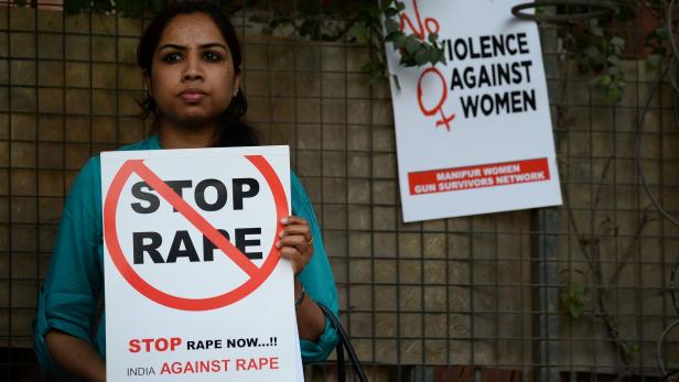 Protest gegen Vergewaltigung in Indien.