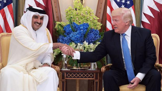Trump und der Emir von Katar, Scheich Tamim bin Hamad al-Thani.