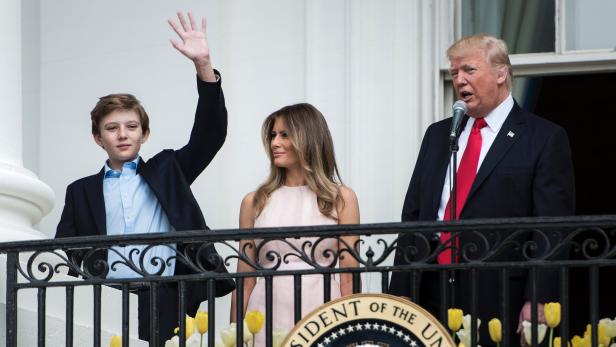 Barron, Melania und Donald im Weißen Haus.