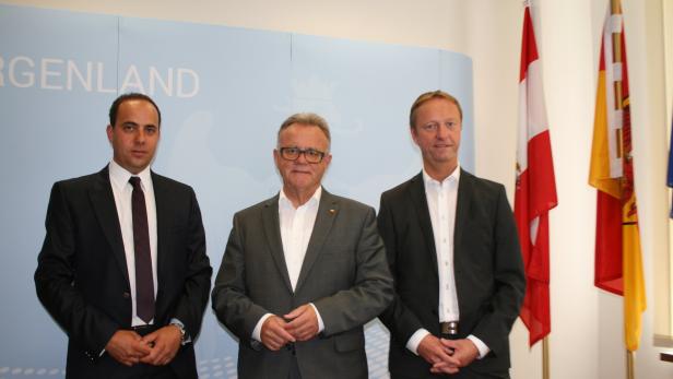 Christian Spuller (links), neuer Chef der Landessicherheitszentrale, mit Niessl und Tschürtz