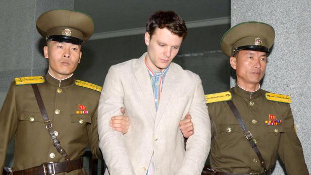 Otto Frederick Warmbier vor Gericht in Nordkorea