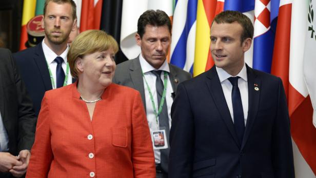 Deutschlands Kanzerin Angela Merkel und der französische Präsident Emmanuel Macron.