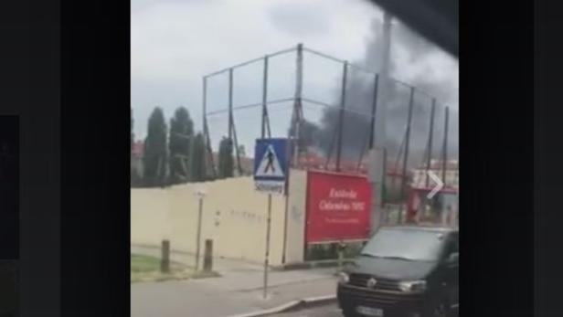 Screenshot eines Videos, das den Brand zeigt