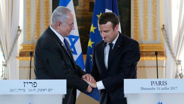 Emmanuel Macron und Israels MInisterpräsident Benjamin Netanyahu