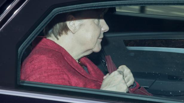 Angela Merkel im deutschen Dienstwagen.