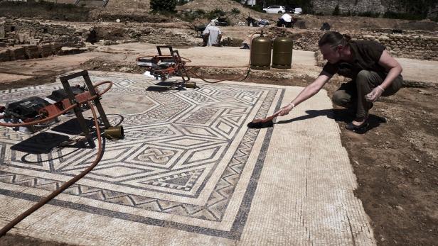 Die ausgegrabenen Mosaike sind in äußerst gutem Zustand