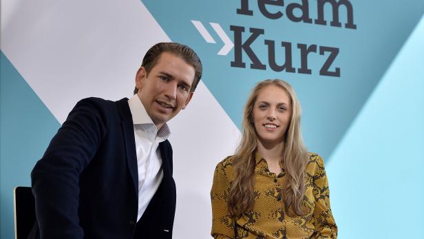 ÖVP-Chef Kurz mit Kira Grünberg, Spitzenkandidatin in Tirol