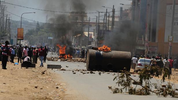 Brennende Barrikaden in Kisumu