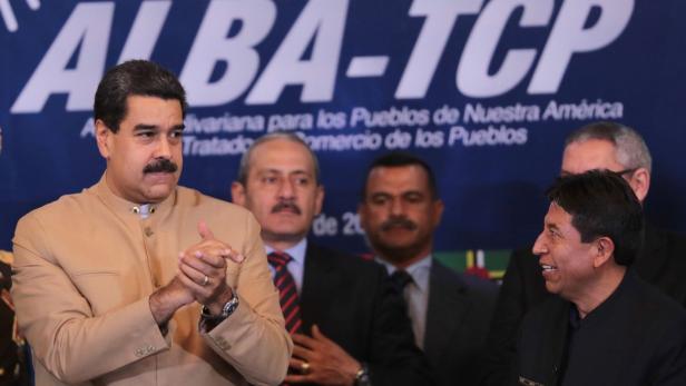 Präsident Maduro (li.) mit Verbündeten des ALBA-Staatenbundes