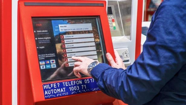 ÖBB-Ticketautomaten mit neuer Benutzeroberfläche