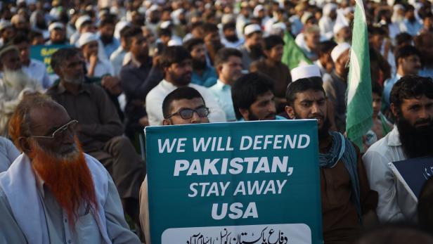 Ein islamistischer Anti-USA-Protest in Islamabad nach Trumps Aussagen.