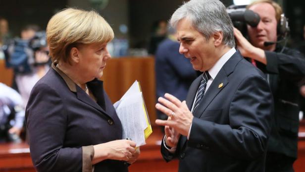 Merkel &amp; Faymann: Einig beim Vorgehen gegen Steuerbetrug, aber uneinig beim Wettbewerbspakt.