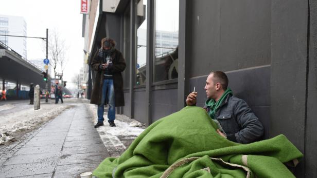 Ein Obdachloser in Bremen.
