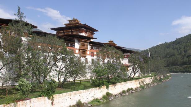 Die Klosterburg von Punakha ist eine der bedeutendsten Bhutans
