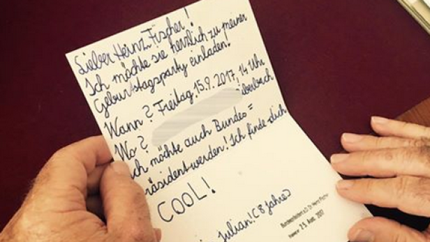 Nachwuchspolitiker (8) lud Heinz Fischer zu Geburtstag ein