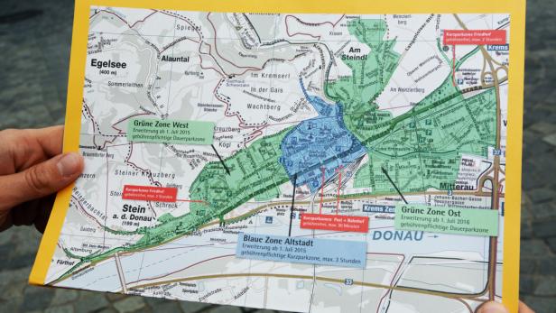 Das neue Parksystem beinhaltet eine Ausweitung der &quot;Grünen Zone&quot; in Krems.